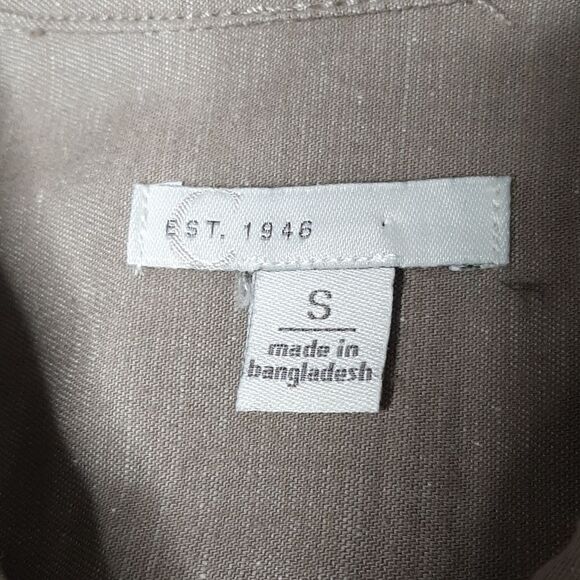 Cato Tan Clasp Button Down Shirt with  Drawstring Synch Waist - Picture 5 of 11